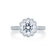 A.Jaffe Floral Inspired Hand Set Pave Diamond Halo Quilted Engagement Ring MES757Q/175