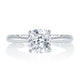 Four Prong Round Center Diamond Engagement Ring with Single Prong Diamond Band MES760Q/156