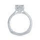 Four Prong Round Center Diamond Engagement Ring with Single Prong Diamond Band MES760Q/156
