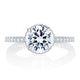 A.Jaffe Alluring Hand Set Pave Diamond Halo Quilted Engagement Ring MES766Q/99