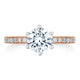 A.Jaffe Two Tone Diamond Engagement Ring with Delicate Rose Gold Quilted Interior MES775Q/116