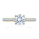 A.Jaffe Two Tone Round Pave Accent Modern Diamond Engagement Ring MES848/131