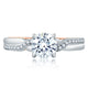 A.Jaffe Two Tone Asymmetrical Shank Soitaire Engagement Ring MES849/116