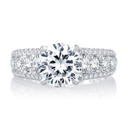 Modern Three Row Diamond PavÃ© Engagement Ring MES898/300