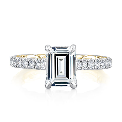 A.Jaffe Modern Royals Empire Emerald Diamond Quilted Engagement Ring MESEC2505Q/199