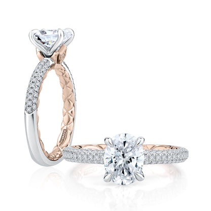 A.Jaffe Modern Royals Opulent Oval Diamond Quilted Engagement Ring MESOV2507Q/228