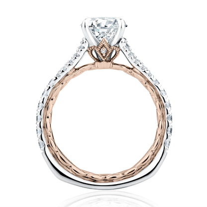 A.Jaffe Modern Royals Regal Split Shank Round Diamond Quilted Engagement Ring MESRD2506Q/205