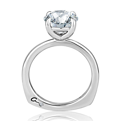 Solitaire Round Diamond Engagement Ring with Signature Shankâ„¢ MESRD2910/125