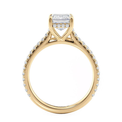 Michael M Hidden Halo Emerald Engagement Ring