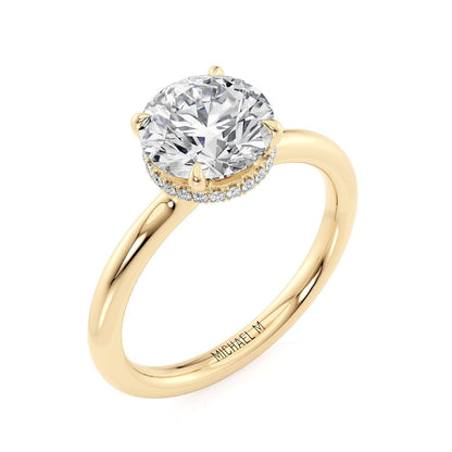 Michael M Hidden Halo Emerald Engagement Ring