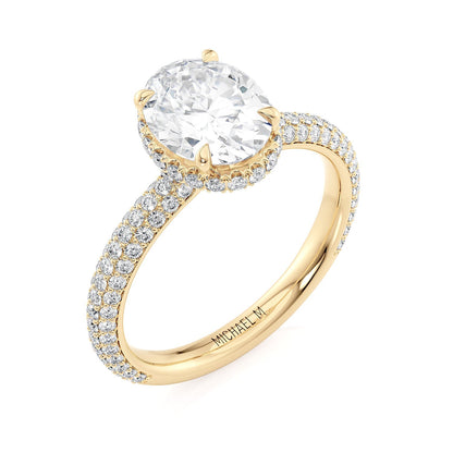 Michael M Hidden Halo Oval Engagement Ring