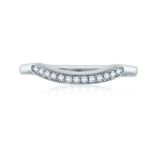 A.Jaffe Milgrain Contoured Pavé Diamond Wedding Band MR1754/08