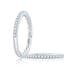 Classic Half Diamond Pave Wedding Band with Quilted Interior MR2029Q/18