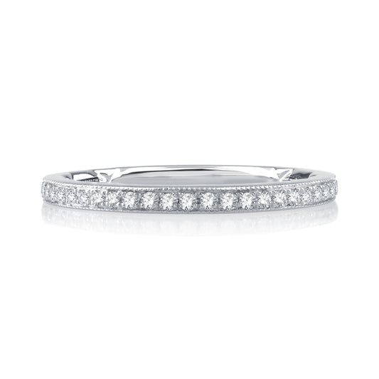 A.Jaffe Milgrain Detail Diamond Quilted Wedding Band MR2301Q/19