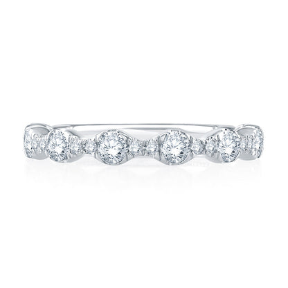 Floating Bubble Diamond Wedding Band with Quilted Interior MR2303Q/73