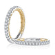 A.Jaffe Classic Two Tone Diamond Quilted Wedding Band MRCRD2345Q/57