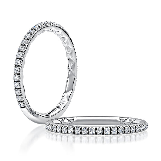 Delicate Three Quarters Diamond Wedding Band MRCRD2907Q/30