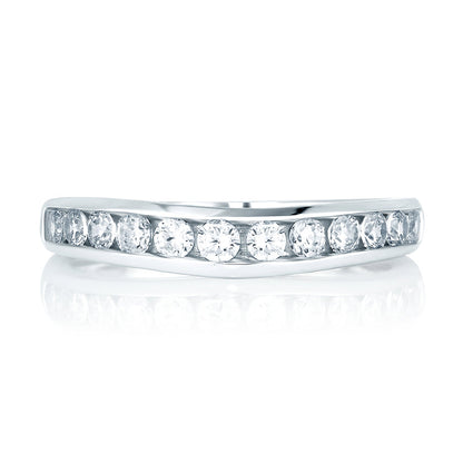 A.Jaffe Signature Contoured Channel Set Diamond Wedding Band MRS032/48