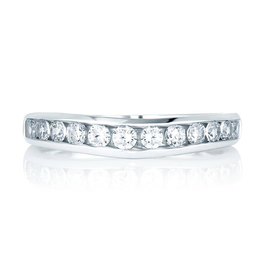 A.Jaffe Signature Contoured Channel Set Diamond Wedding Band MRS032/48