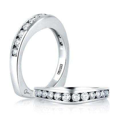 A.Jaffe Signature Contoured Channel Set Diamond Wedding Band MRS032/48
