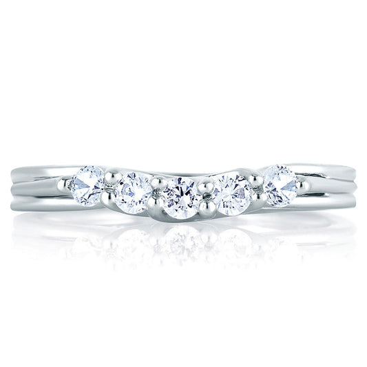A. Jaffe Signature Five Stone Trellis Diamond Wedding Band MRS225/35