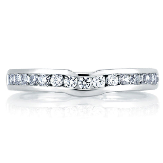 A. Jaffe Sparkling Contour Channel Set Diamond Wedding Band MRS228/43