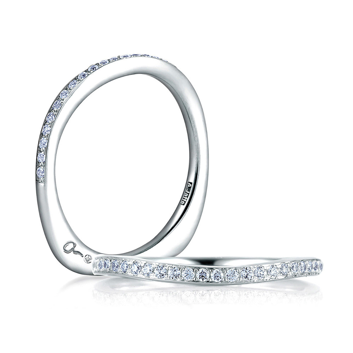 A. Jaffe Curved Pave Signature Diamond Wedding Band MRS332/19