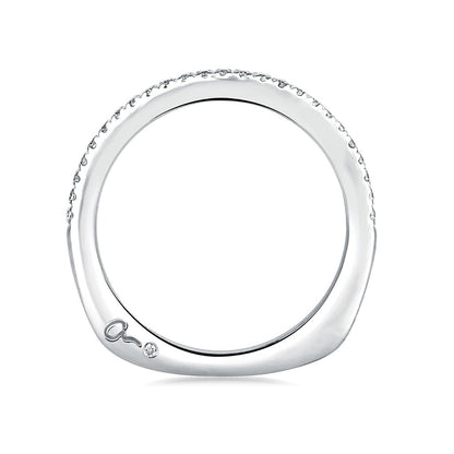 A. Jaffe Sparkling Pave Set Contour Signature Band MRS333/18