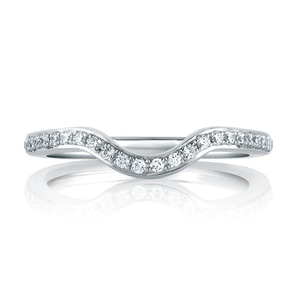 A.Jaffe Signature Classic Contoured Pave Diamond Wedding Band MRS436/22