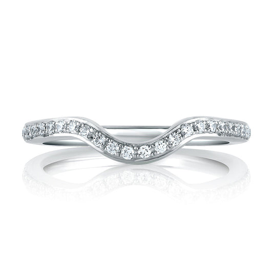 A.Jaffe Signature Classic Contoured Pave Diamond Wedding Band MRS436/22