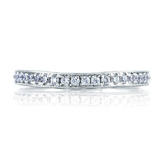 A.Jaffe Signature Peacock Engraved Bezel Set Profile Diamond Wedding Band MRS452/29