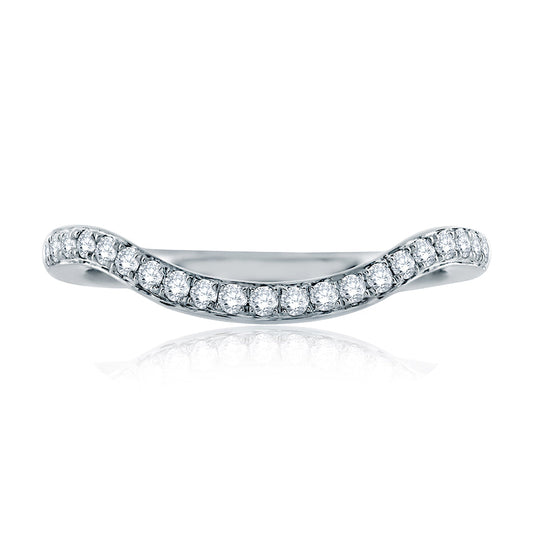 A.Jaffe Signature Contoured Prong Set Diamond Wedding Band MRS636/22