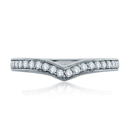 A.Jaffe Signature Art Deco V Contoured Diamond Wedding Band MRS646/24