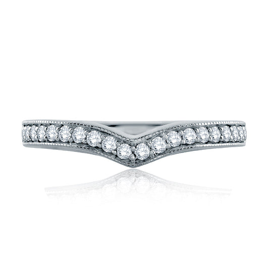 A.Jaffe Signature Art Deco V Contoured Diamond Wedding Band MRS646/24