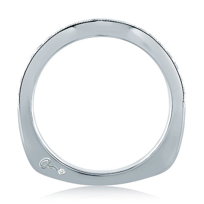 A.Jaffe Signature Art Deco V Contoured Diamond Wedding Band MRS646/24