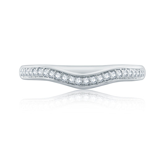 A.Jaffe Signature Contoured Shared Prong Set Diamond Wedding Band MRS692/14