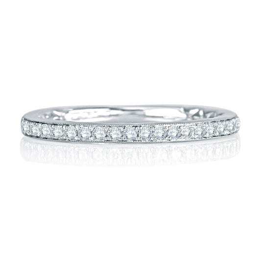 A.Jaffe Signature Milgrain Diamond Quilted Wedding Band MRS739Q/17