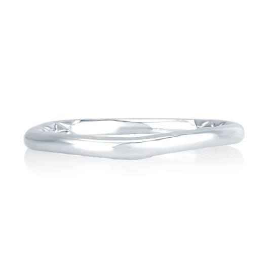 A.Jaffe Signature Contoured Solitaire Quilted Wedding Band MRS746Q/PL
