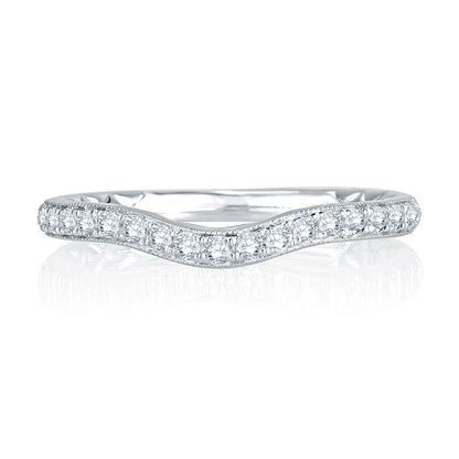 A.Jaffe Signature Contoured Milgrain Diamond Quilted Wedding Band MRS765Q/23