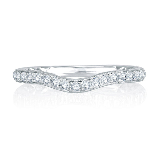 A.Jaffe Signature Contoured Milgrain Diamond Quilted Wedding Band MRS765Q/23
