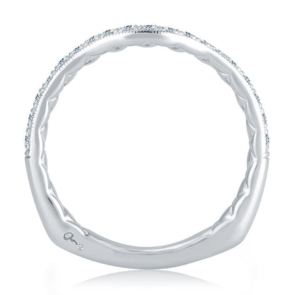 A.Jaffe Signature Contoured Milgrain Diamond Quilted Wedding Band MRS765Q/23
