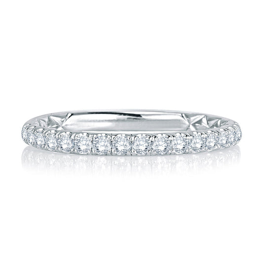 A.Jaffe Signature French Pavé Set Diamond Quilted Wedding Band MRS769Q/37