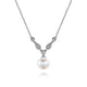 Gabriel & Co. NK1420W45PL 14K White Gold Cultured Pearl and Diamond Accent Necklace