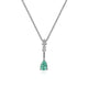 Gabriel & Co. NK1824W45EB 14K White Gold Pear Shaped Emerald and Diamond Drop Pendant Necklace