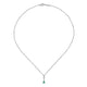 Gabriel & Co. NK1824W45EB 14K White Gold Pear Shaped Emerald and Diamond Drop Pendant Necklace