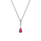 Gabriel & Co. NK1824W45RB 14K White Gold Pear Shaped Ruby and Diamond Drop Pendant Necklace