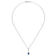 Gabriel & Co. NK1824W45SB 14K White Gold Pear Shaped Sapphire and Diamond Drop Pendant Necklace