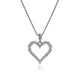 Gabriel & Co. NK1844W45JJ 14K White Gold Open Heart Diamond Pendant Necklace
