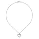 Gabriel & Co. NK1844W45JJ 14K White Gold Open Heart Diamond Pendant Necklace