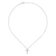 Gabriel & Co. NK1881W45JJ 14K White Gold Diamond Cross Pendant Necklace